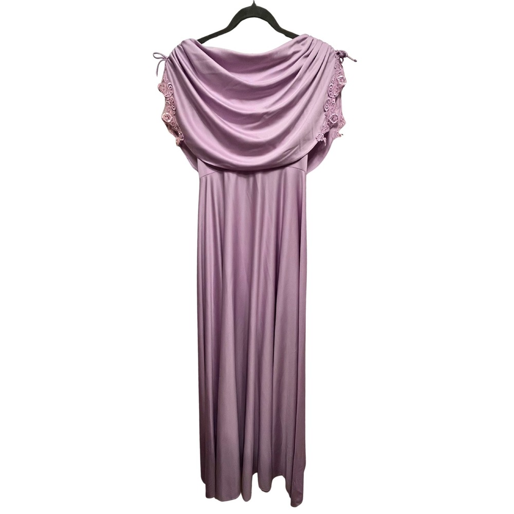 Vintage 70s Purple Maxi Dress Size S Pastel Prom Eveningwear Festival Fairycore
